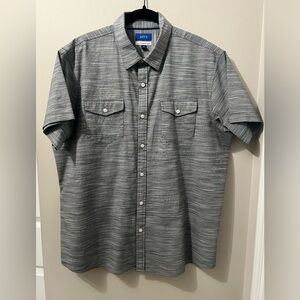 Apt 9 HEIQ Smart Temp Button Up Shirt Men's Size XL Gray Patterned Front Packets